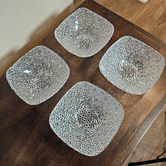 Vetropuro Clear Square Bowls - Set of 4 - Picture 3 of 3